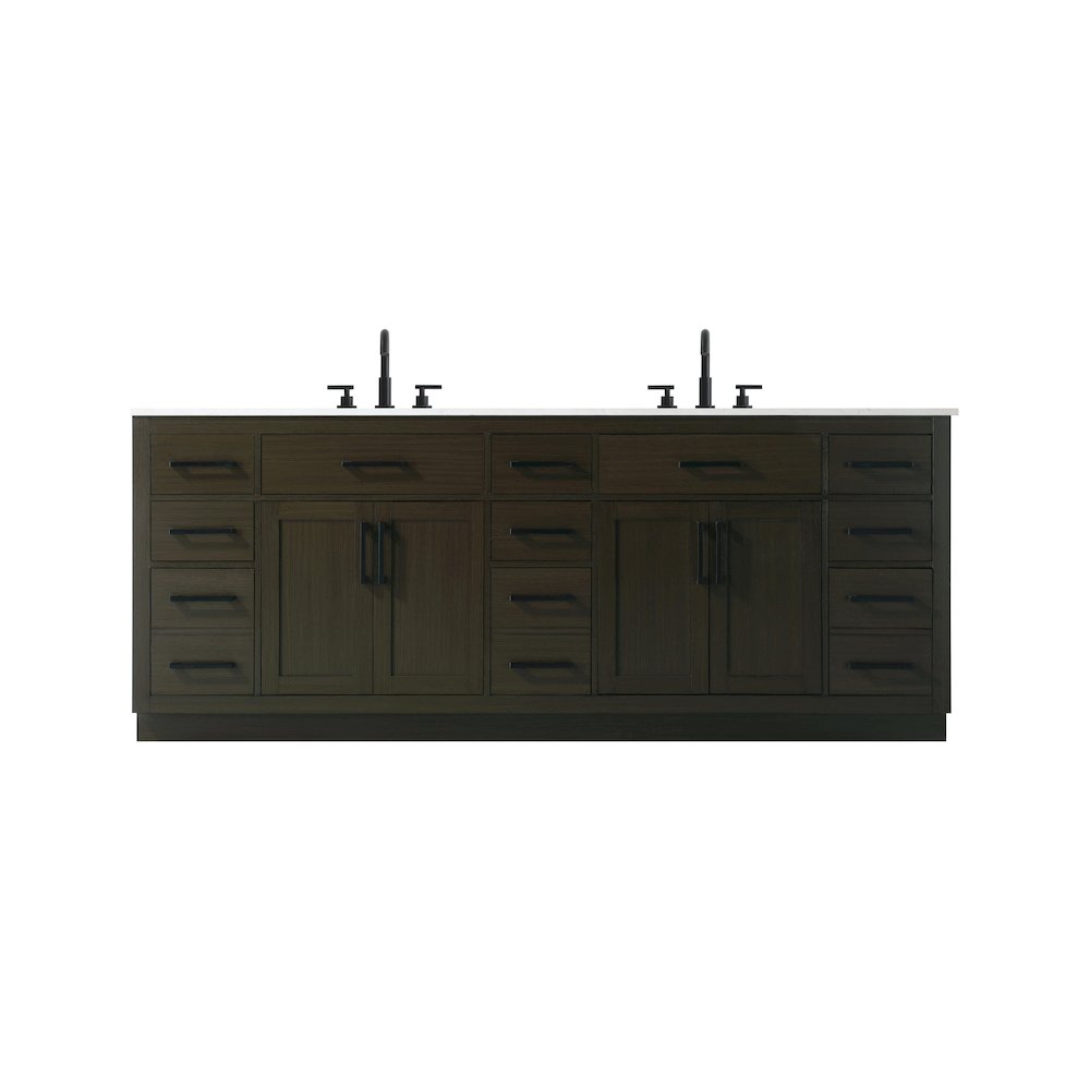 Alden 84 Inch Double Bathroom Vanity In Mocha Brown. Picture 1