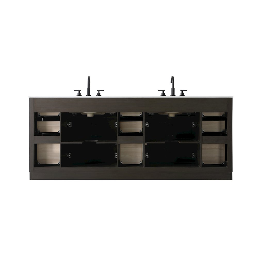 Alden 84 Inch Double Bathroom Vanity In Mocha Brown. Picture 12