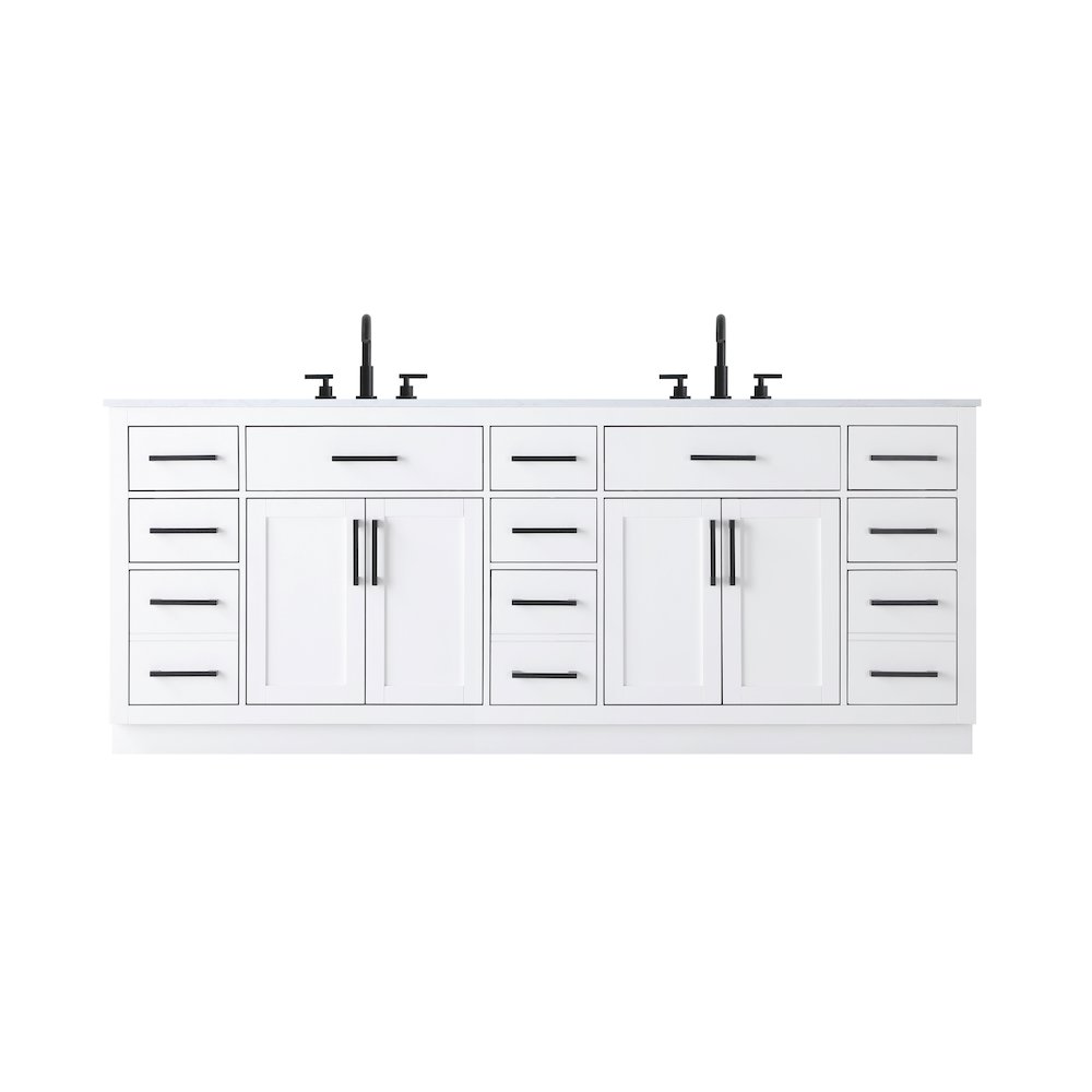 Alden 84 Inch Double Bathroom Vanity In White. Picture 1