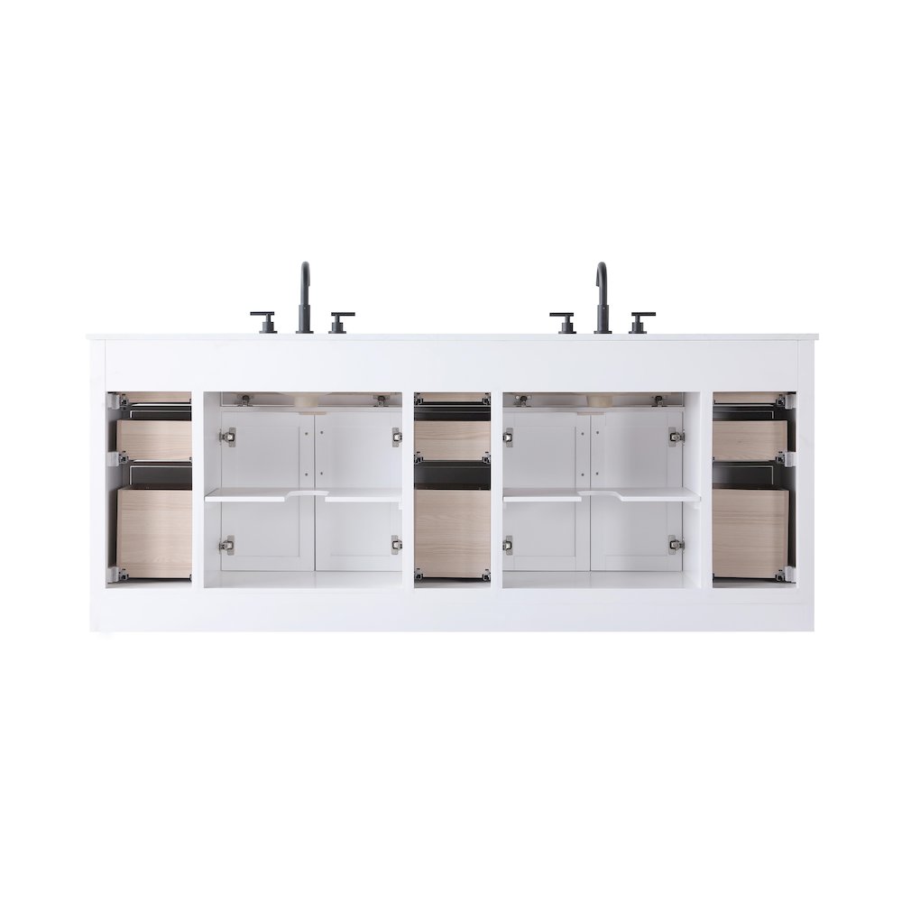 Alden 84 Inch Double Bathroom Vanity In White. Picture 12