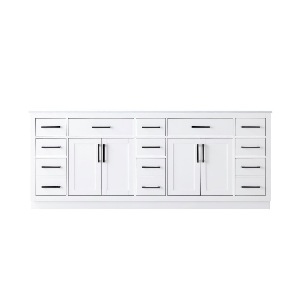 Alden 84 Inch Double Bathroom Vanity In White. Picture 5