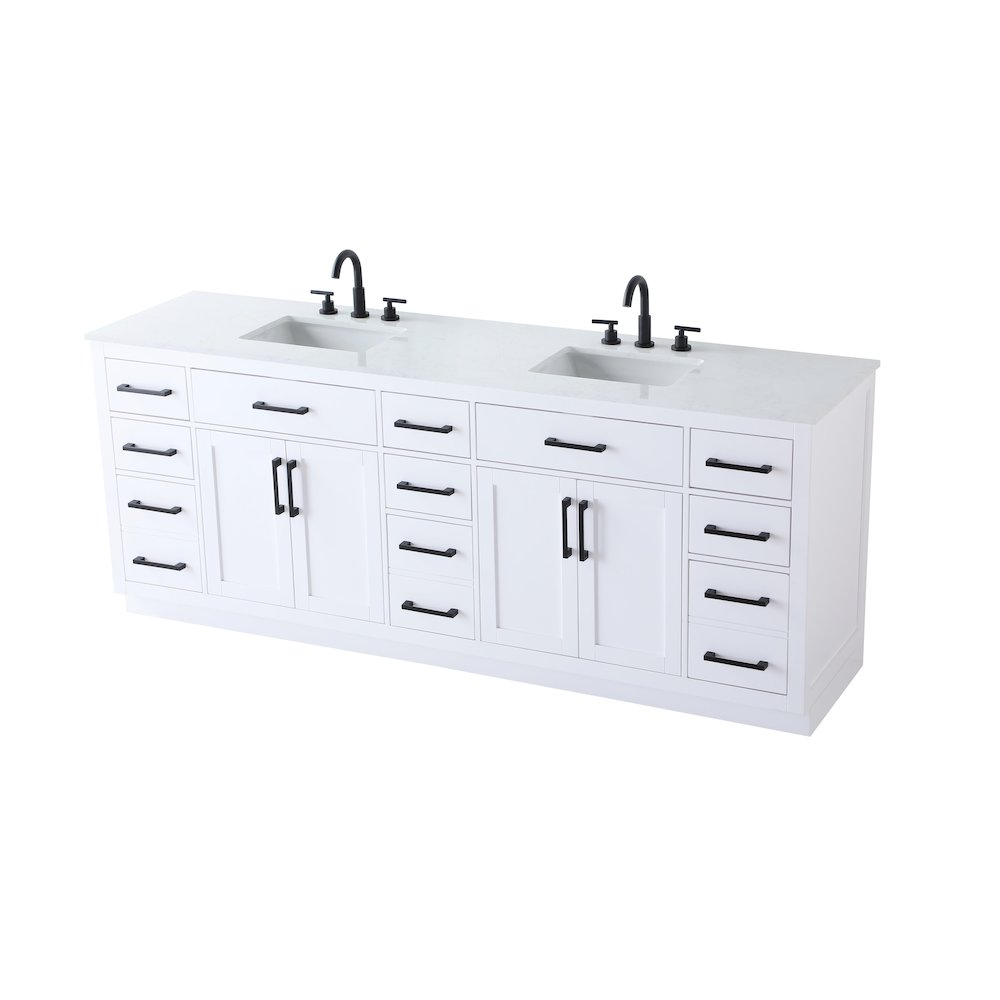 Alden 84 Inch Double Bathroom Vanity In White. Picture 6