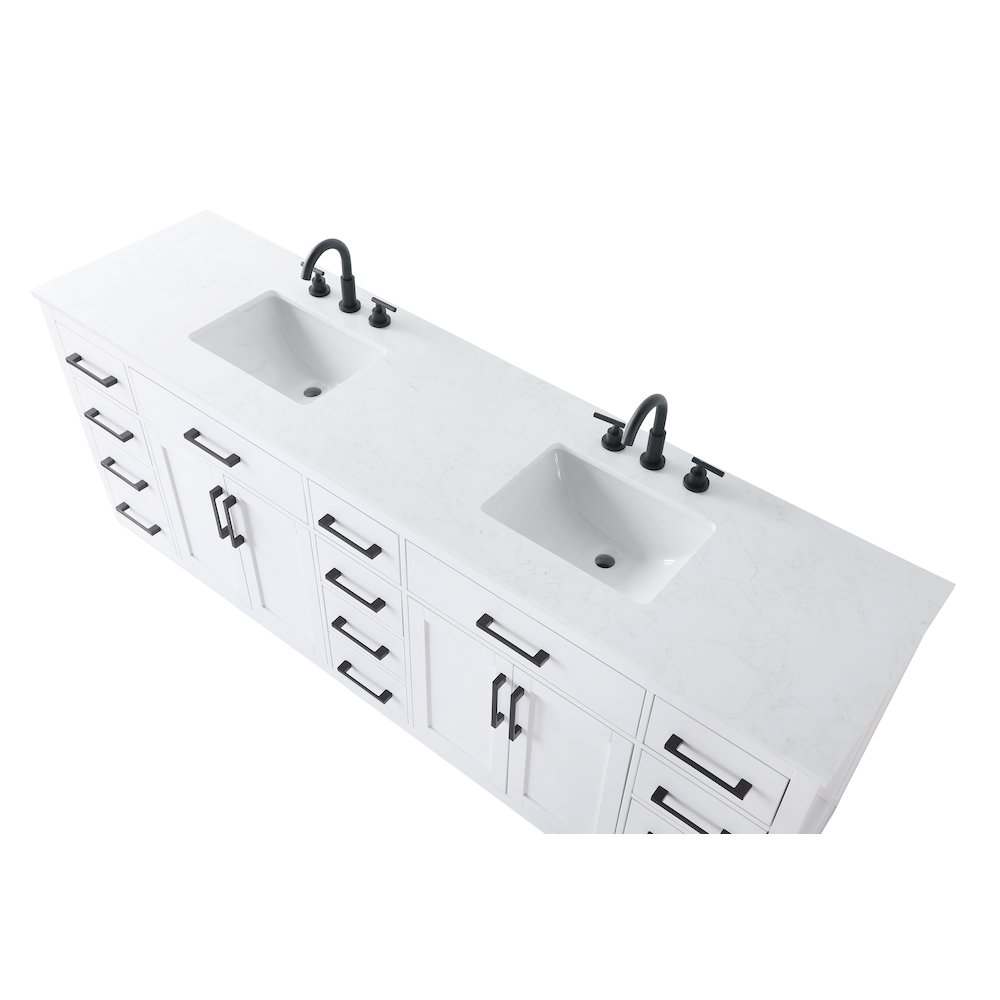 Alden 84 Inch Double Bathroom Vanity In White. Picture 8