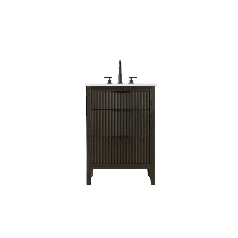 24 inch Single Bathroom Vanity in Chocolate Oak. Picture 1