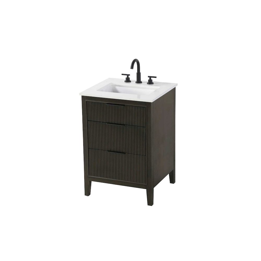 24 inch Single Bathroom Vanity in Chocolate Oak. Picture 2
