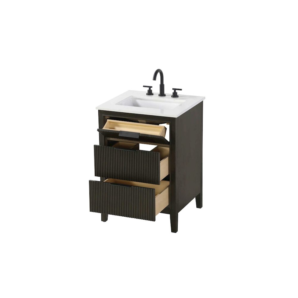 24 inch Single Bathroom Vanity in Chocolate Oak. Picture 3