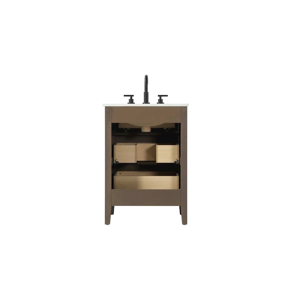 24 inch Single Bathroom Vanity in Chocolate Oak. Picture 8