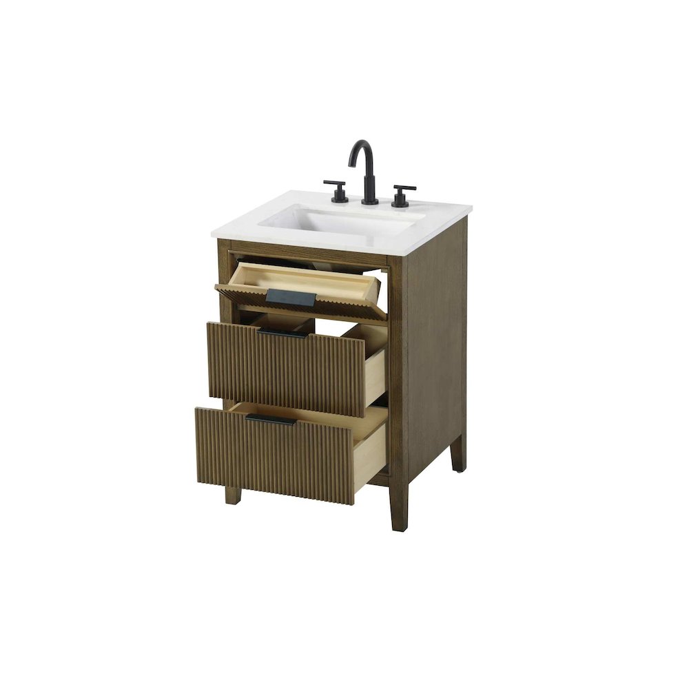 24 inch Single Bathroom Vanity in Hazel Oak. Picture 3