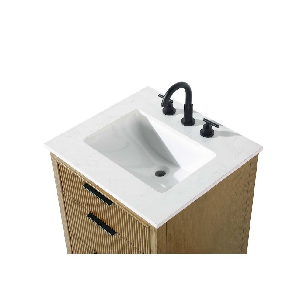24 inch Single Bathroom Vanity in Honey Teak. Picture 6
