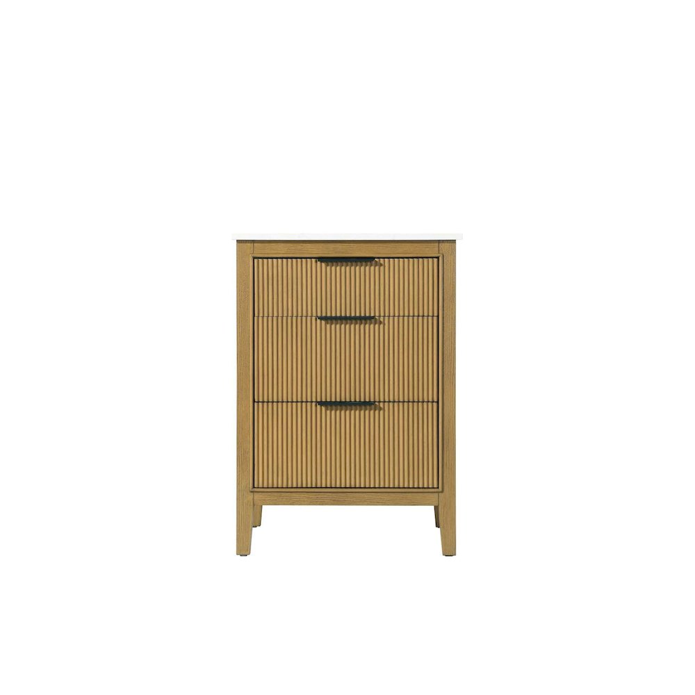24 inch Single Bathroom Vanity in Honey Teak. Picture 11