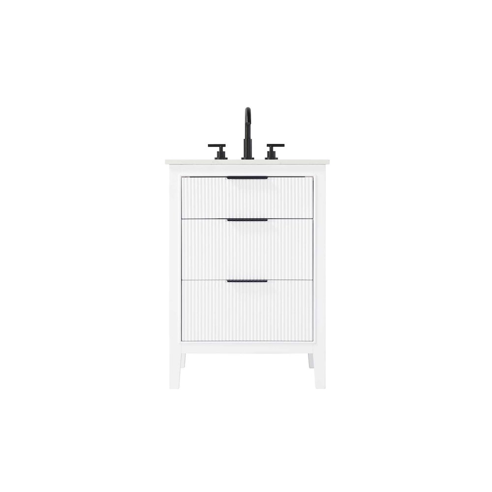 24 inch Single Bathroom Vanity in White. Picture 1
