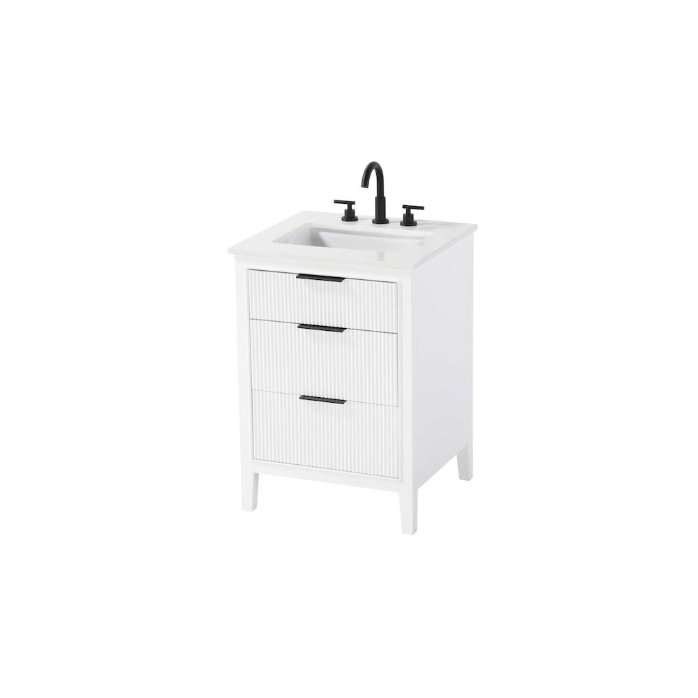 24 inch Single Bathroom Vanity in White. Picture 2
