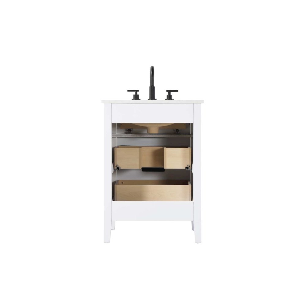 24 inch Single Bathroom Vanity in White. Picture 8