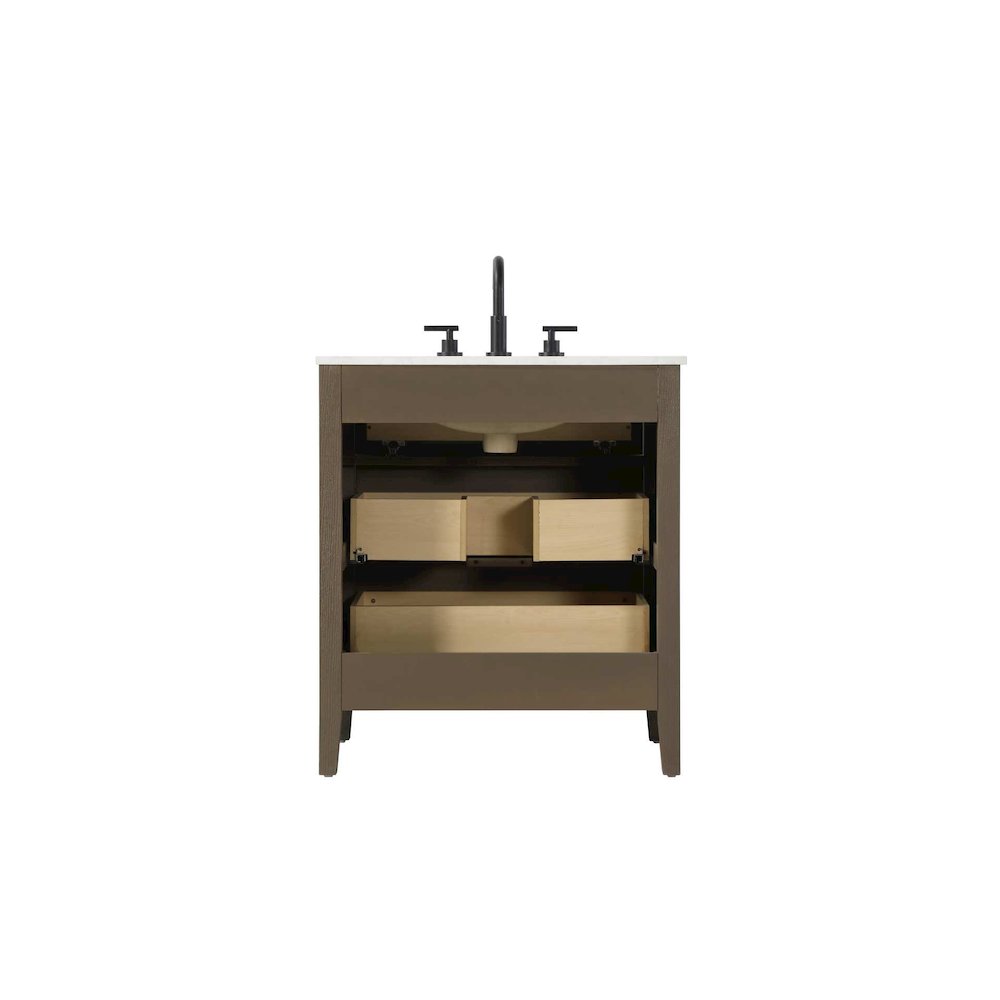 30 inch Single Bathroom Vanity in Chocolate Oak. Picture 8