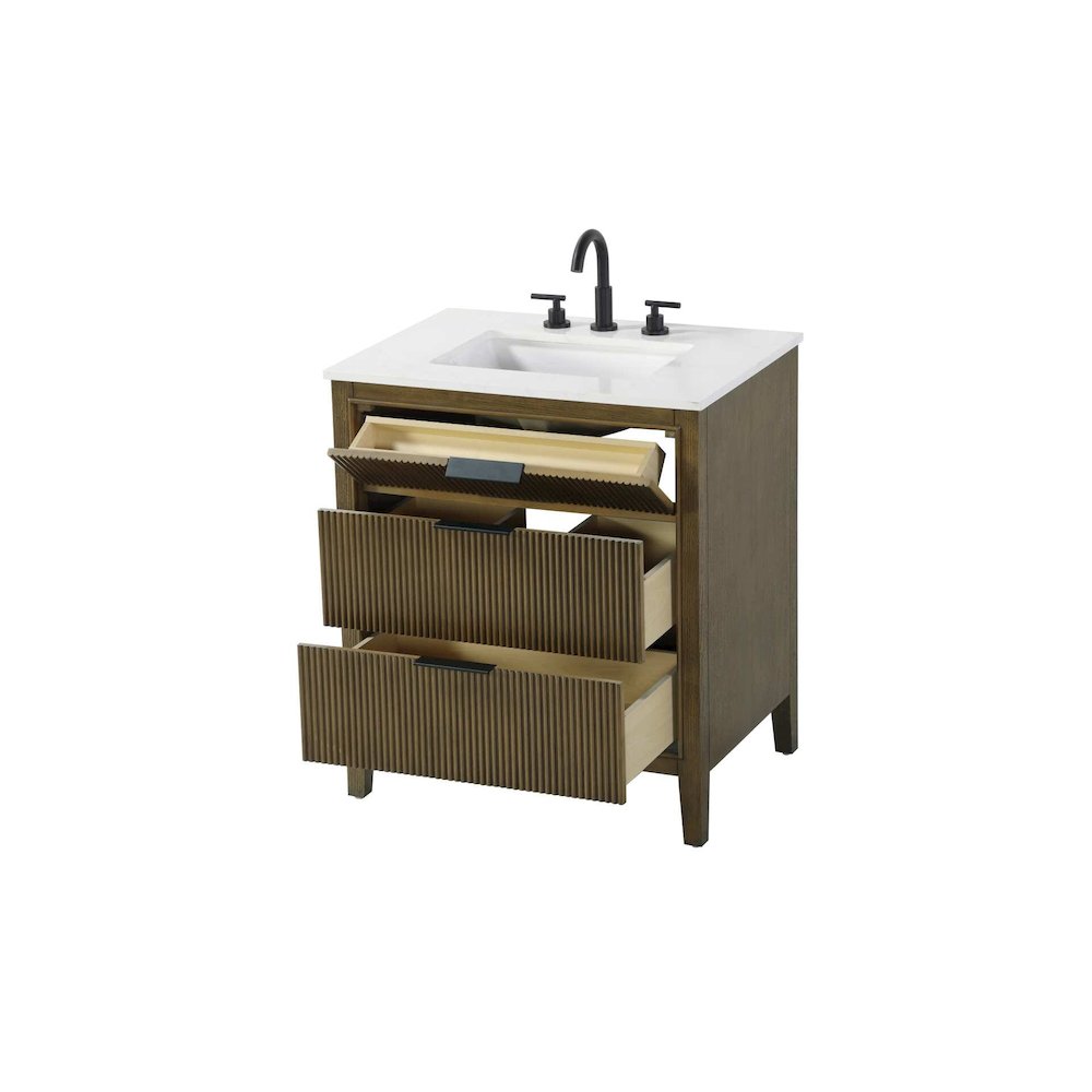 30 inch Single Bathroom Vanity in Hazel Oak. Picture 3
