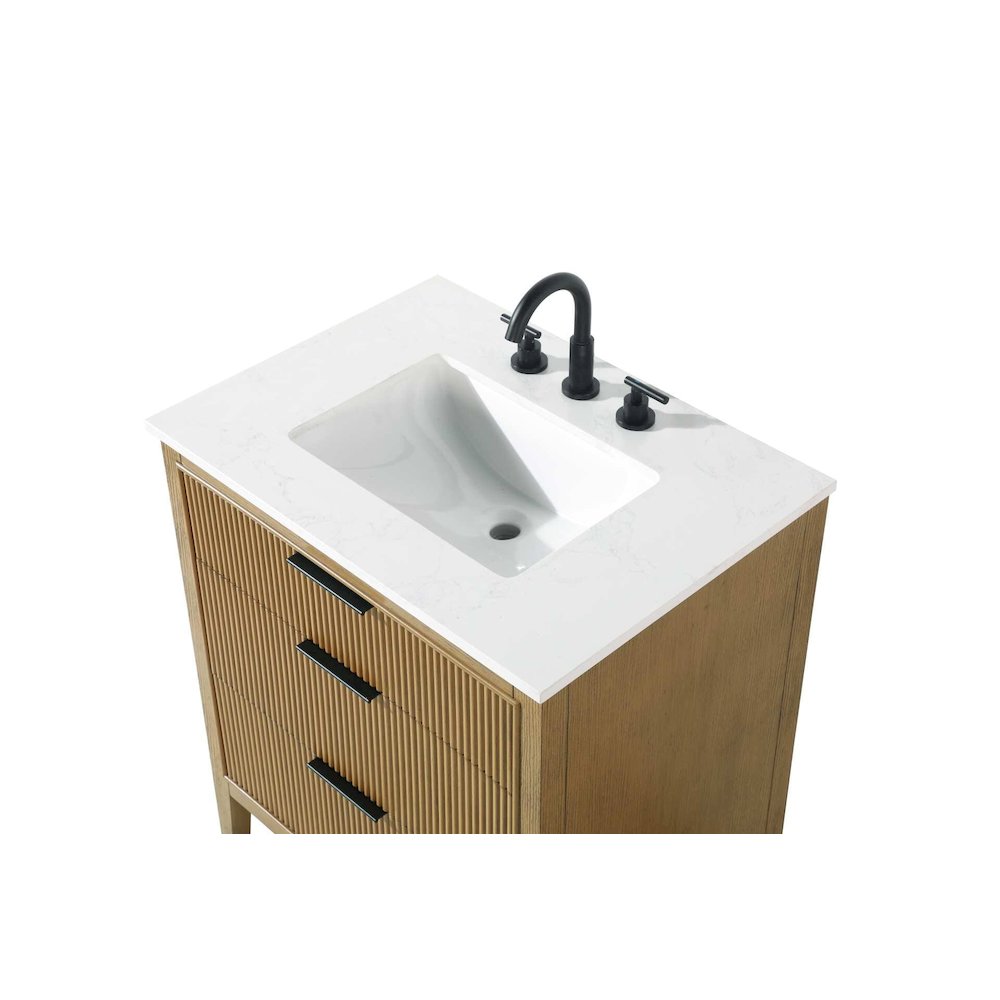 30 inch Single Bathroom Vanity in Honey Teak. Picture 6
