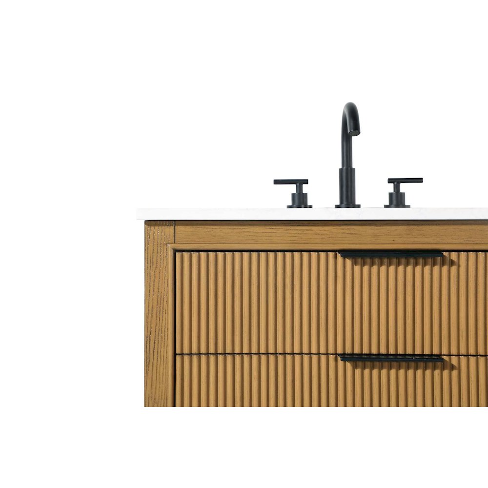 30 inch Single Bathroom Vanity in Honey Teak. Picture 8