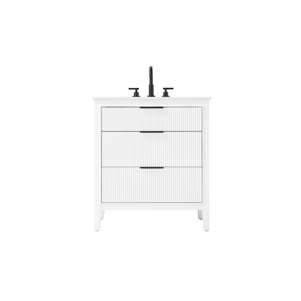 30 inch Single Bathroom Vanity in White. Picture 1