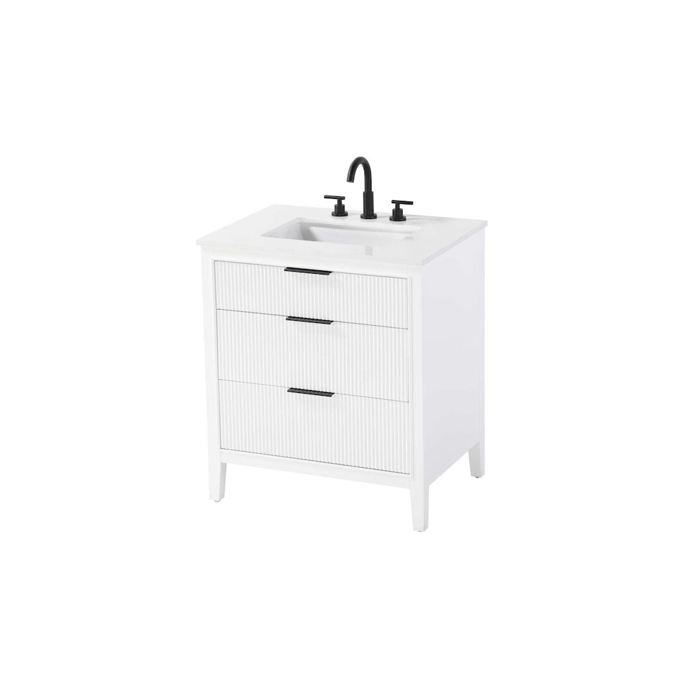 30 inch Single Bathroom Vanity in White. Picture 2