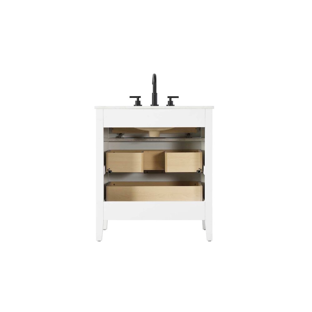 30 inch Single Bathroom Vanity in White. Picture 8