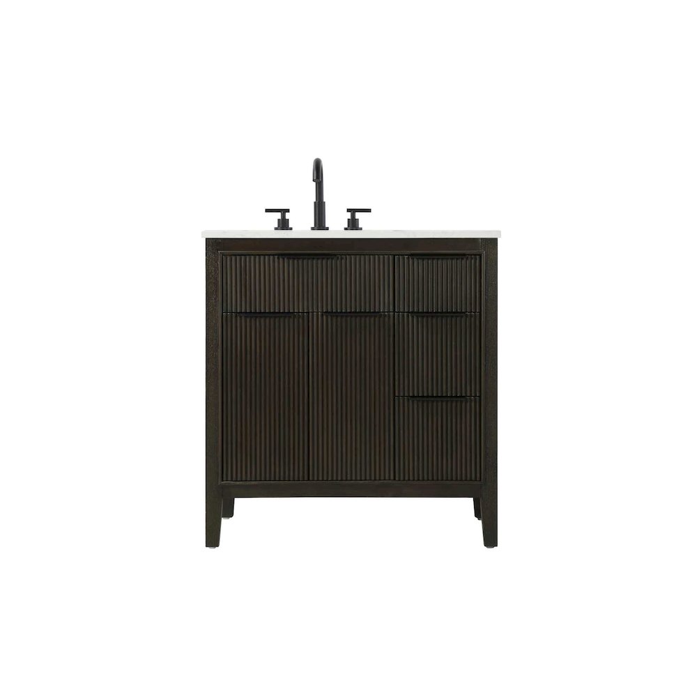 32 inch Single Bathroom Vanity in Chocolate Oak. Picture 1