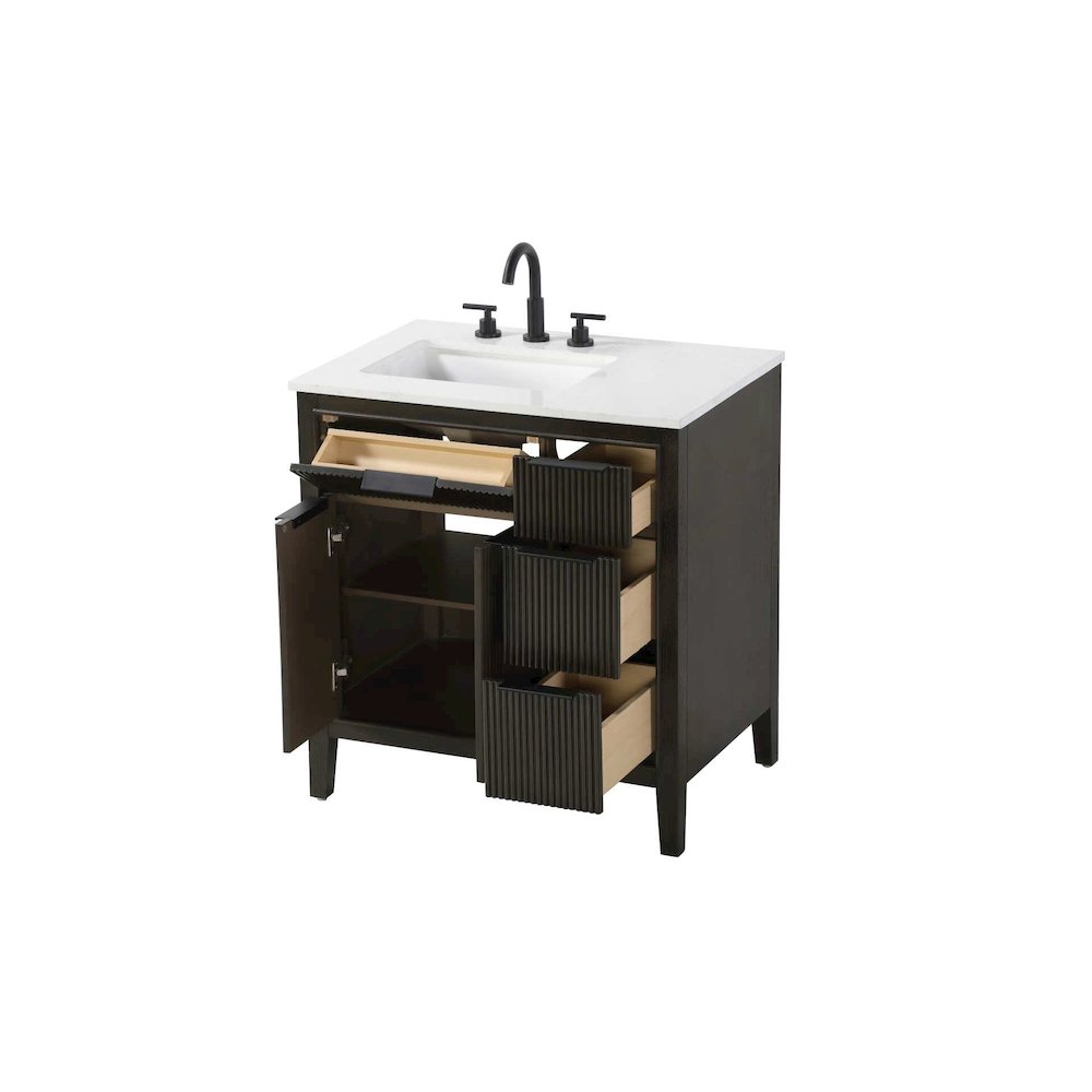 32 inch Single Bathroom Vanity in Chocolate Oak. Picture 3