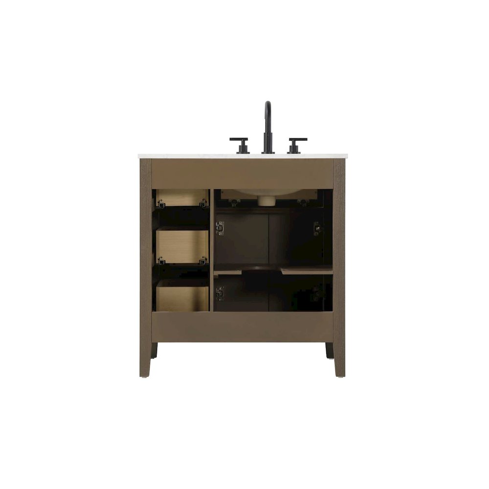 32 inch Single Bathroom Vanity in Chocolate Oak. Picture 8