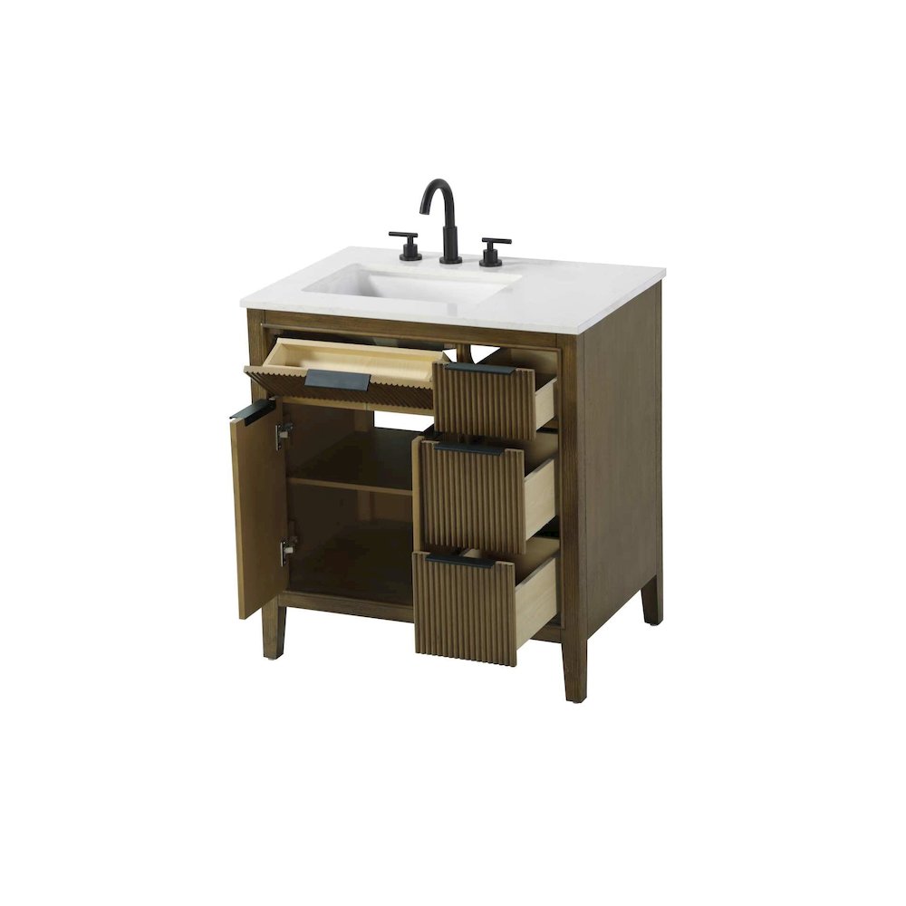 32 inch Single Bathroom Vanity in Hazel Oak. Picture 3
