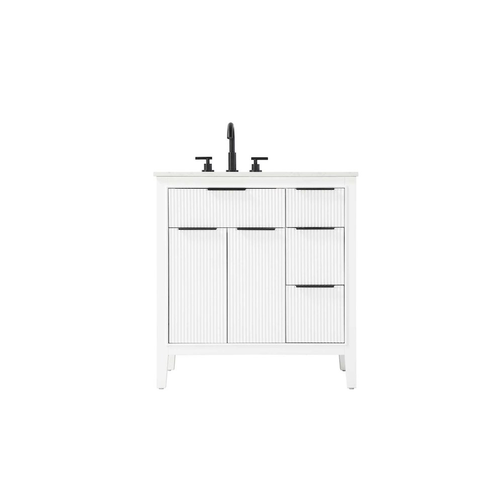 32 inch Single Bathroom Vanity in White. Picture 1