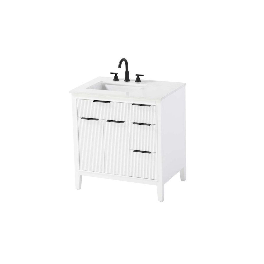 32 inch Single Bathroom Vanity in White. Picture 2