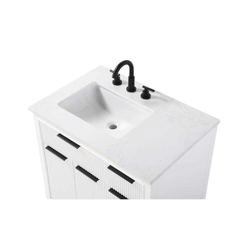 32 inch Single Bathroom Vanity in White. Picture 4
