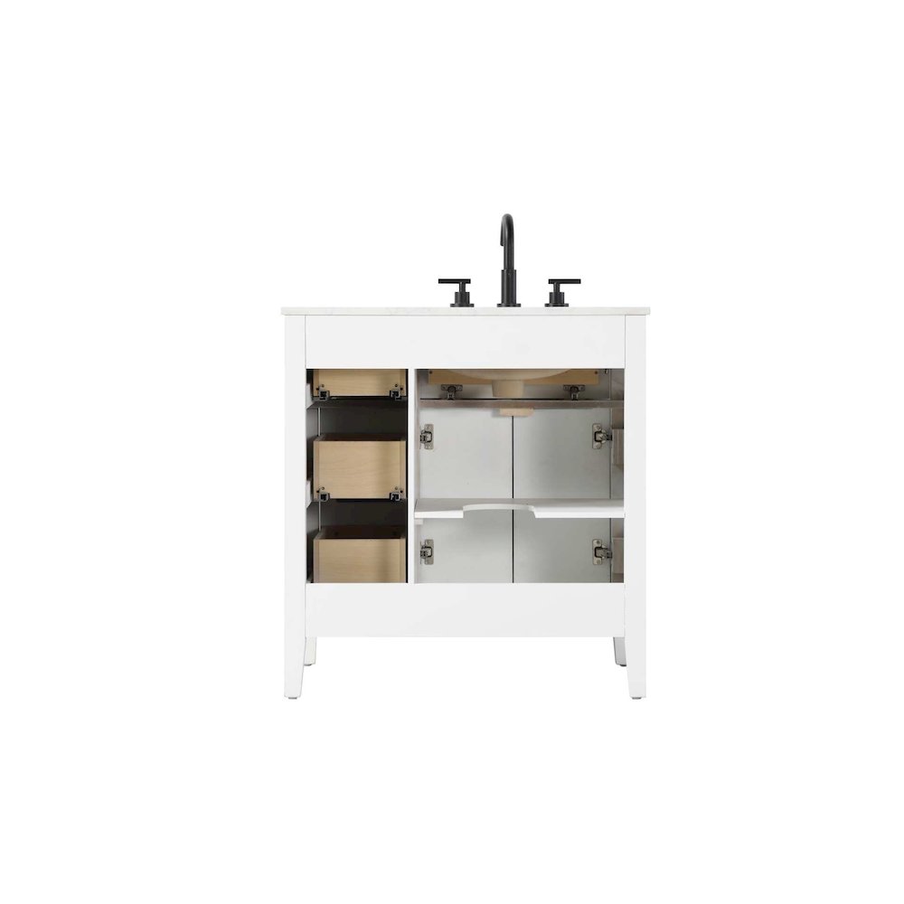 32 inch Single Bathroom Vanity in White. Picture 8