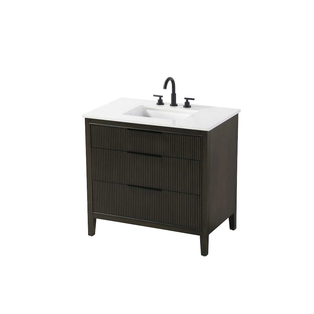 36 inch Single Bathroom Vanity in Chocolate Oak. Picture 2