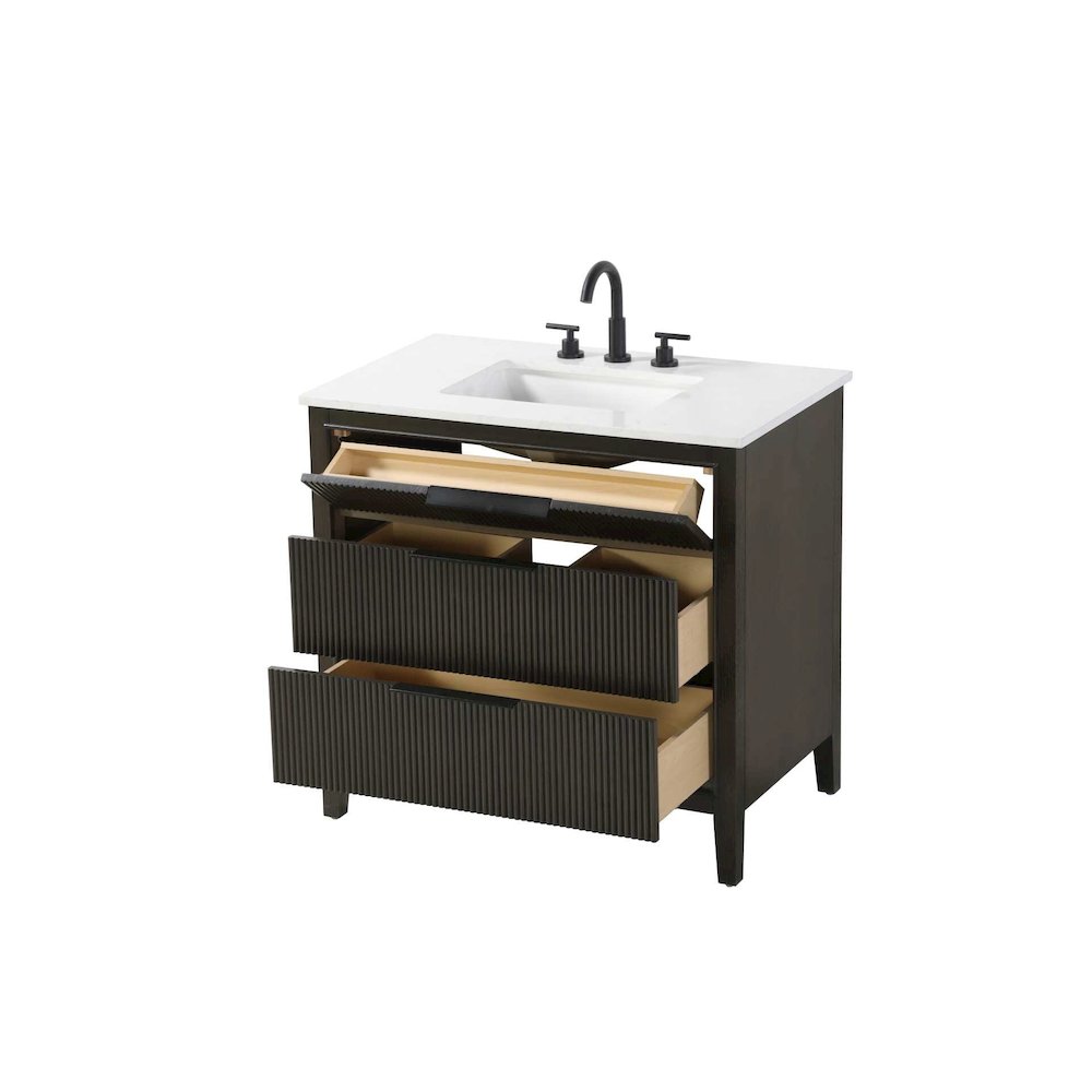 36 inch Single Bathroom Vanity in Chocolate Oak. Picture 3