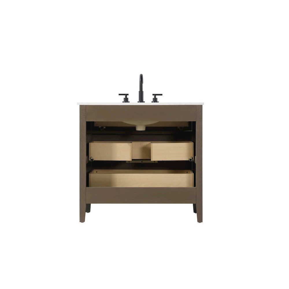 36 inch Single Bathroom Vanity in Chocolate Oak. Picture 8