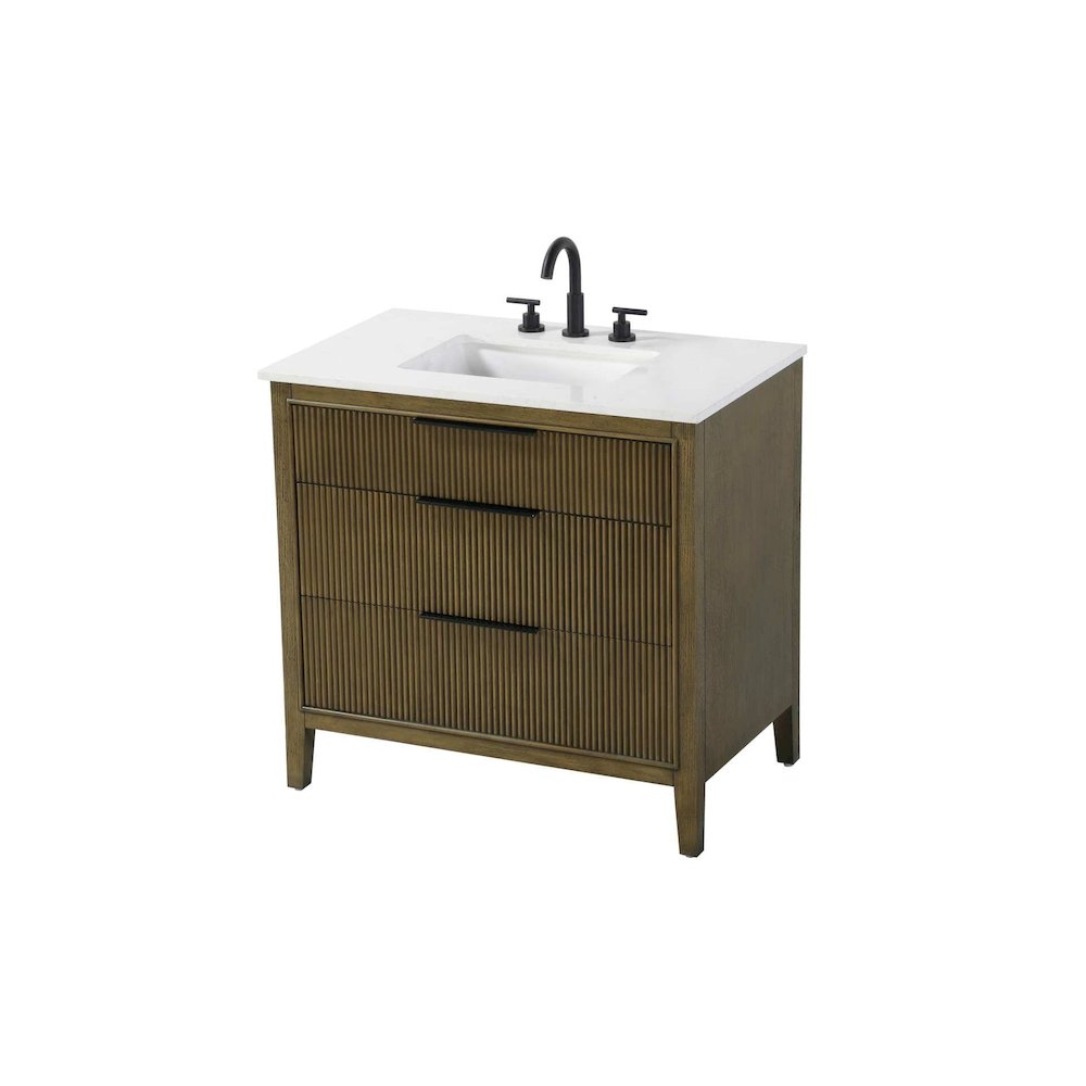 36 inch Single Bathroom Vanity in Hazel Oak. Picture 2