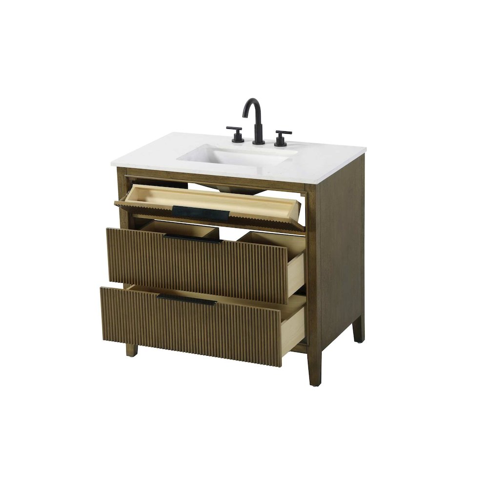 36 inch Single Bathroom Vanity in Hazel Oak. Picture 3