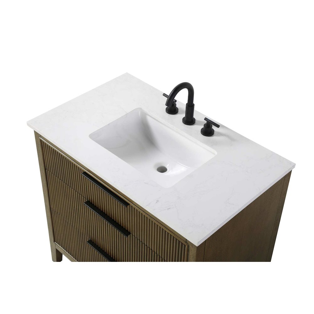 36 inch Single Bathroom Vanity in Hazel Oak. Picture 4