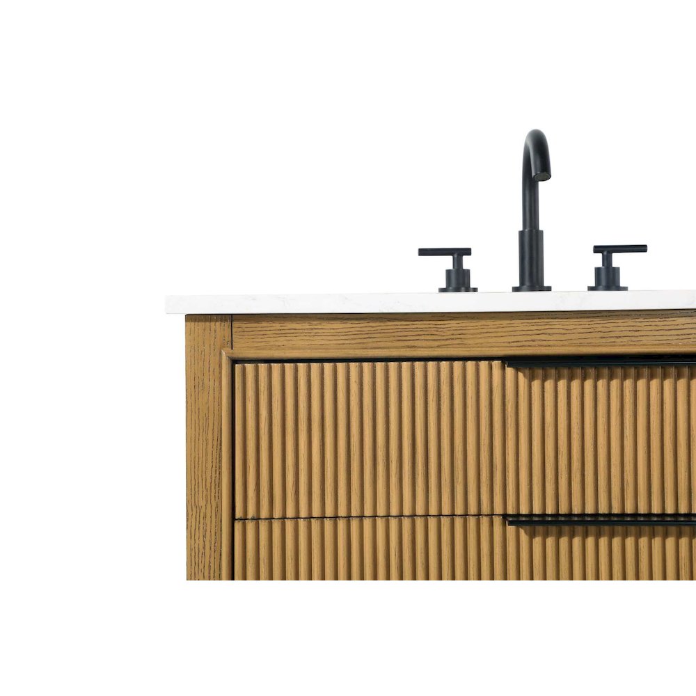 36 inch Single Bathroom Vanity in Honey Teak. Picture 8