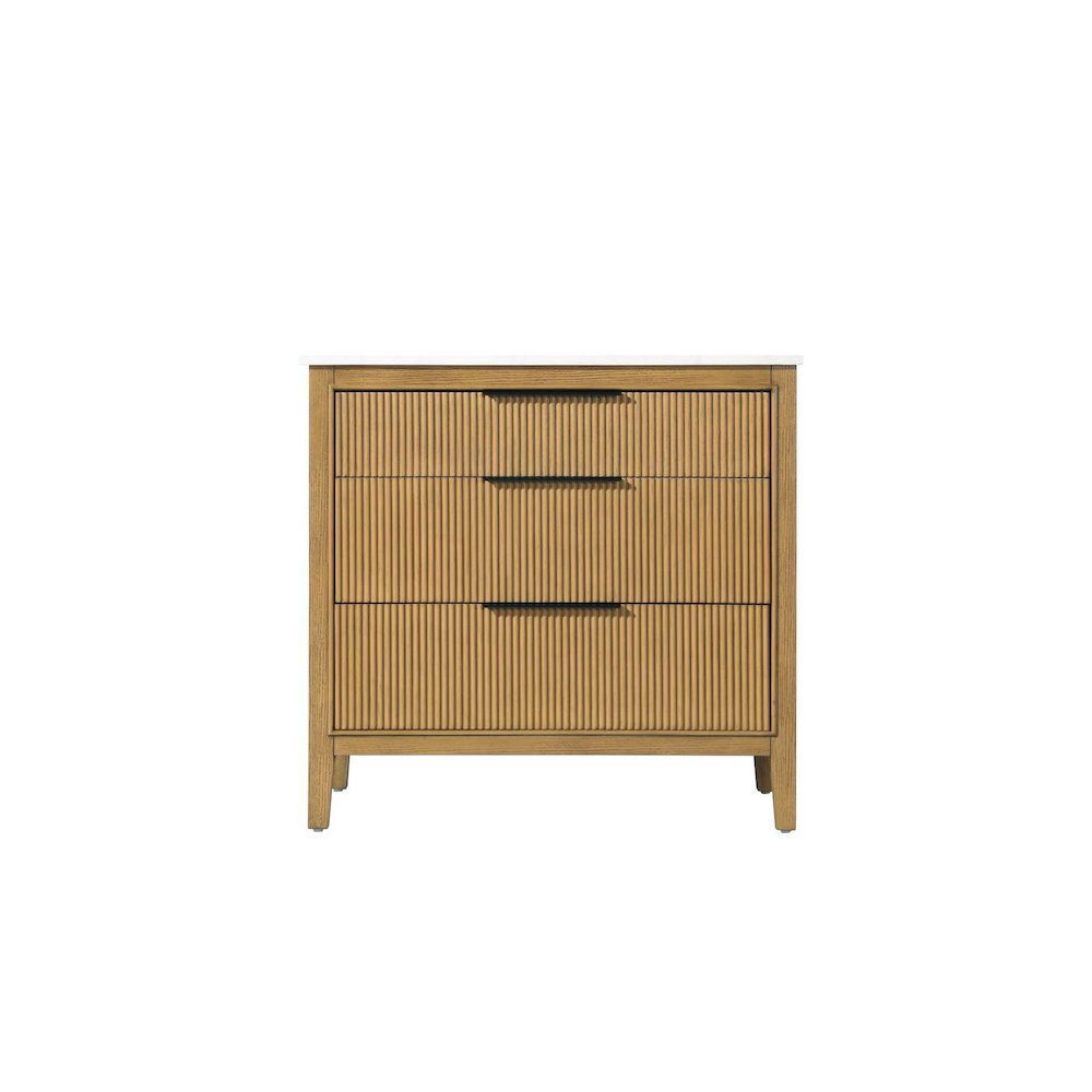 36 inch Single Bathroom Vanity in Honey Teak. Picture 11