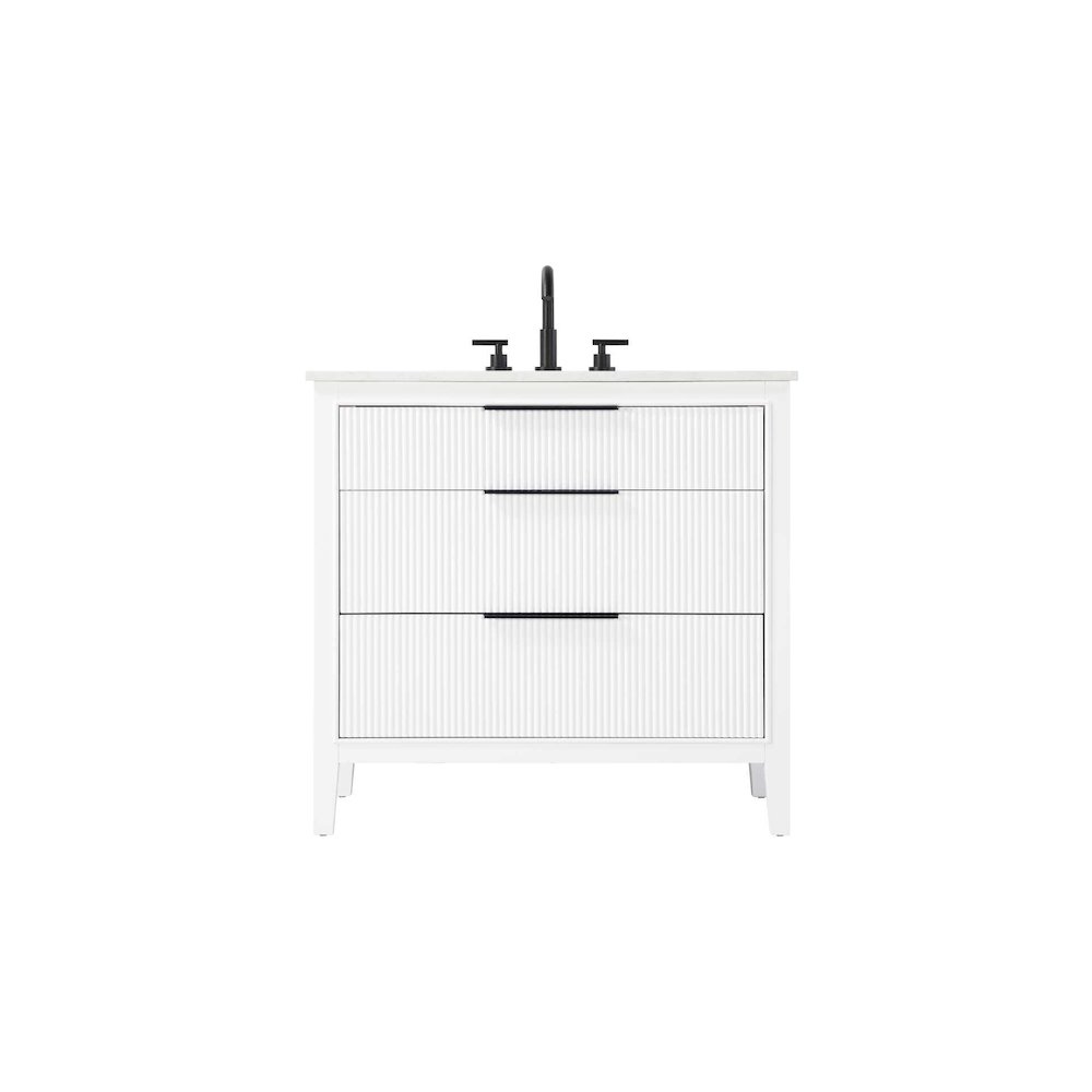 36 inch Single Bathroom Vanity in White. Picture 1