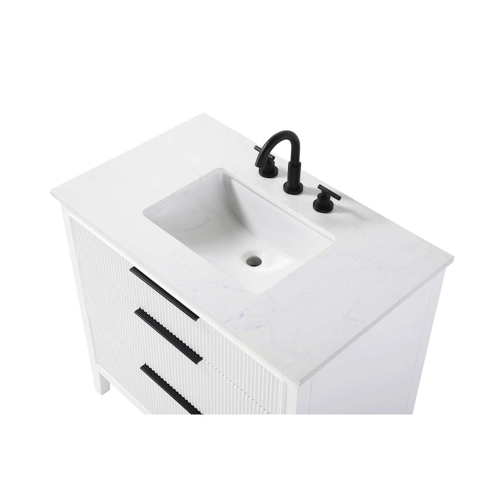 36 inch Single Bathroom Vanity in White. Picture 4