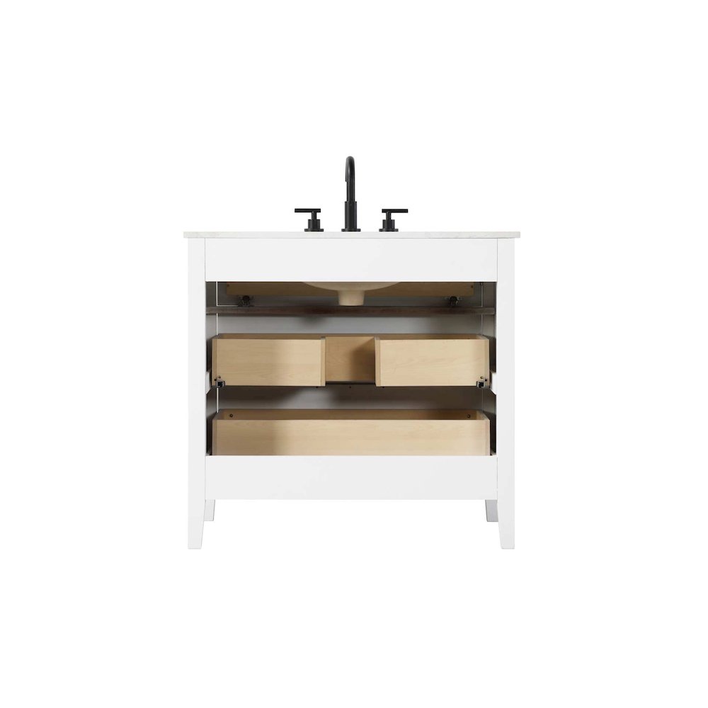 36 inch Single Bathroom Vanity in White. Picture 8