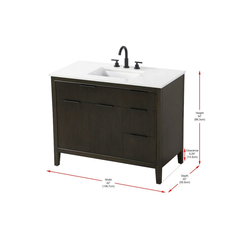 42 inch Single Bathroom Vanity in Chocolate Oak. Picture 10