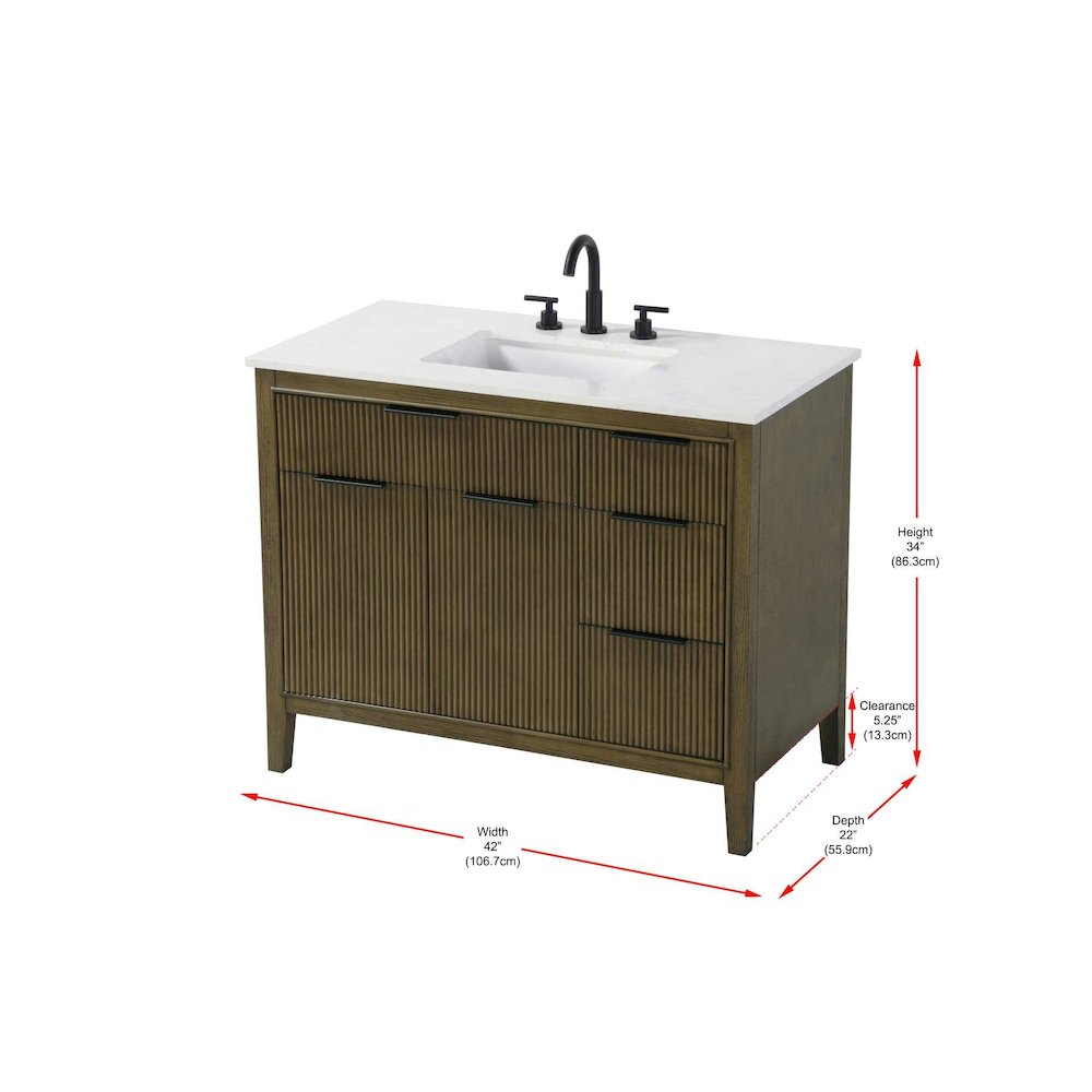 42 inch Single Bathroom Vanity in Hazel Oak. Picture 10