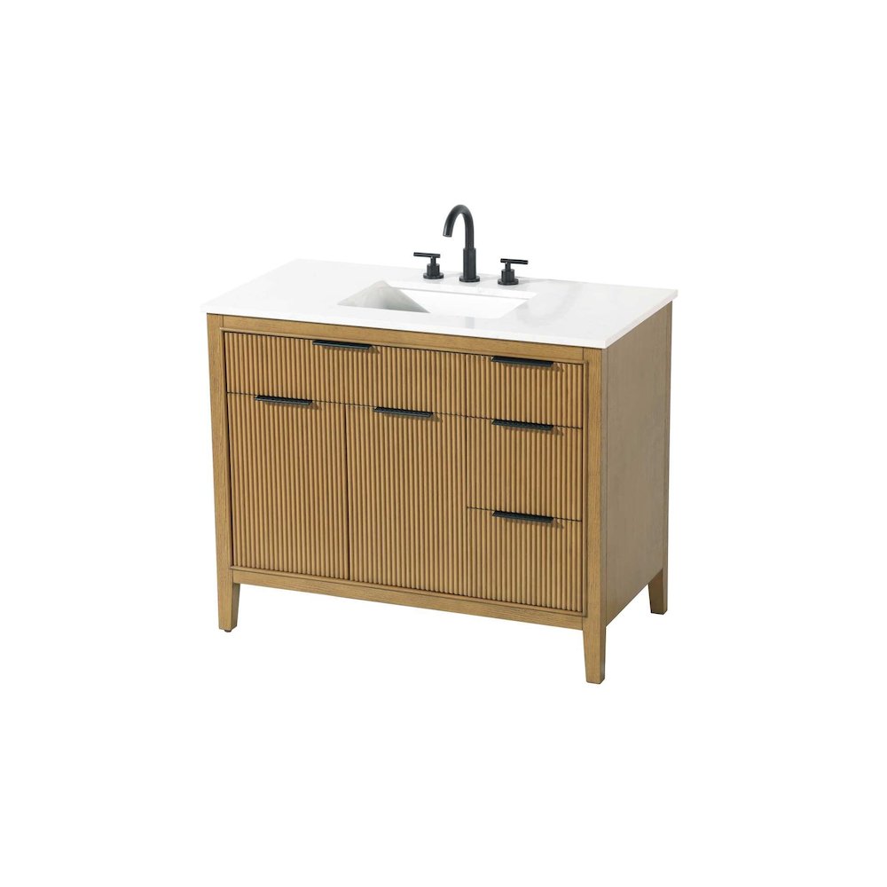 42 inch Single Bathroom Vanity in Honey Teak. Picture 2