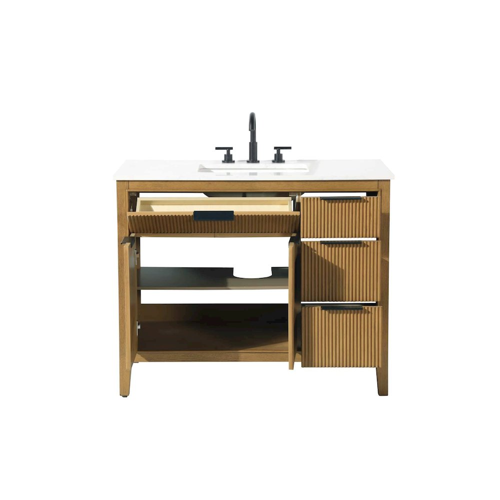 42 inch Single Bathroom Vanity in Honey Teak. Picture 5