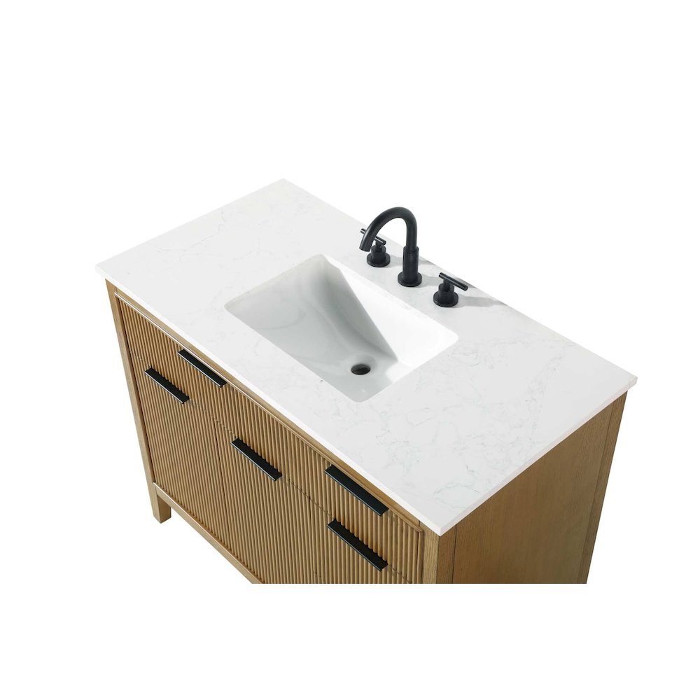 42 inch Single Bathroom Vanity in Honey Teak. Picture 6