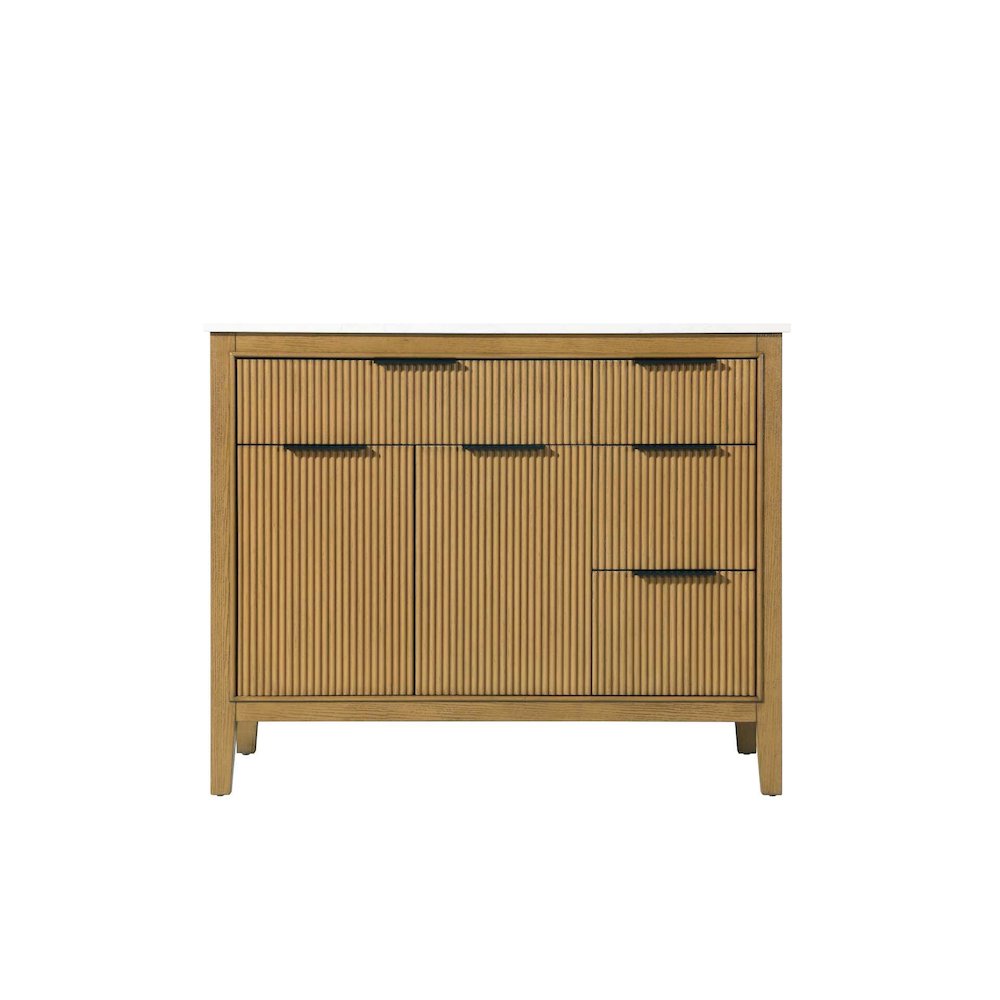 42 inch Single Bathroom Vanity in Honey Teak. Picture 11