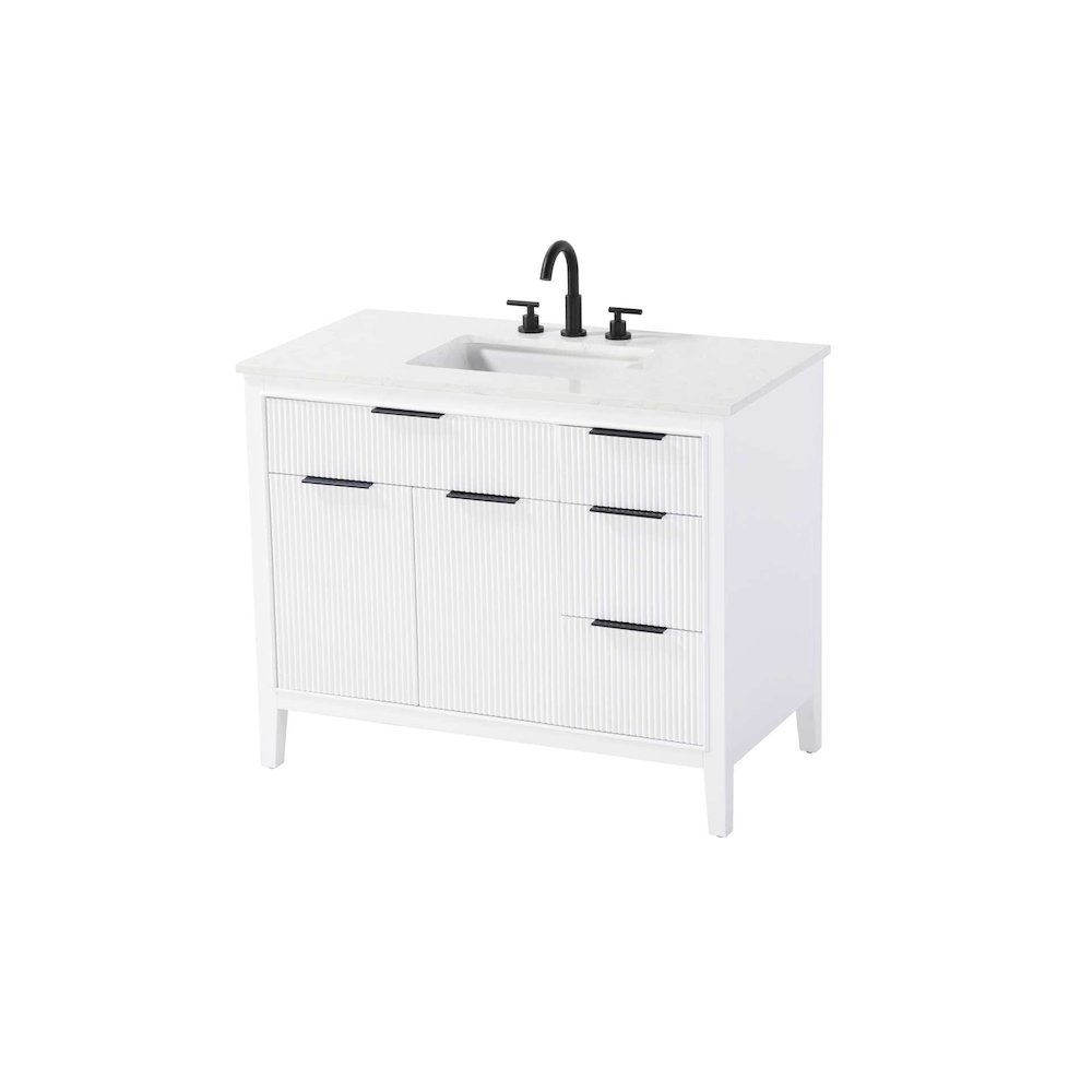 42 inch Single Bathroom Vanity in White. Picture 2